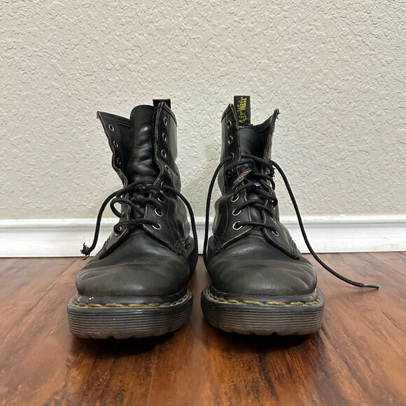 DR. MARTENS 1460 Pascal Smooth Leather Combat Boots in Black UK MADE Kids - Picture 2 of 13
